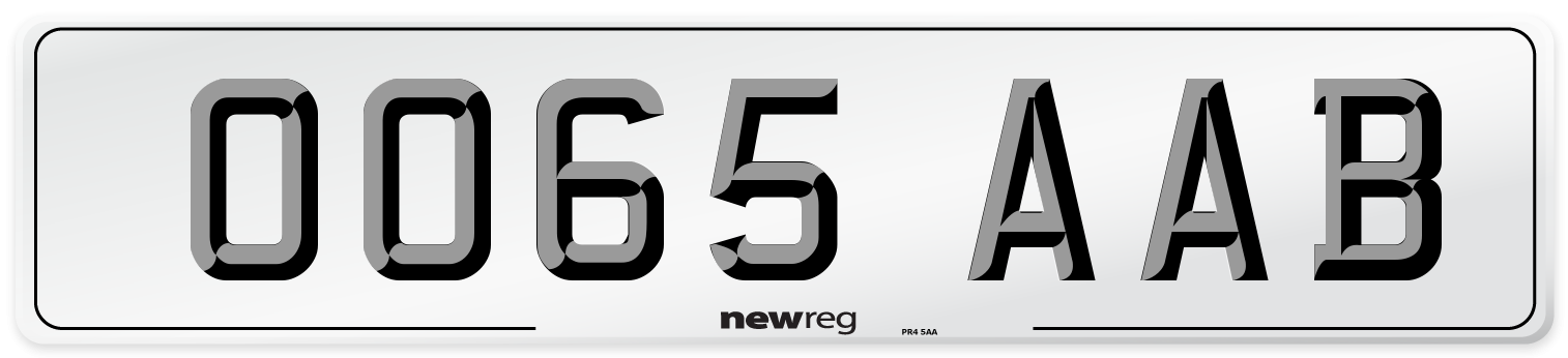 OO65 AAB Number Plate from New Reg